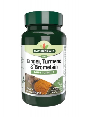 Natures Aid Ginger, Turmeric & Bromelain 60 tabs