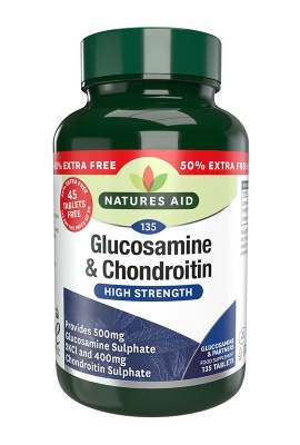 Natures Aid Glucosamine 500mg & Chondroitin 400mg 135 Tabs (90+45 Free)