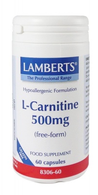 Lamberts L Carnitine 500mg 60 caps