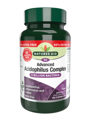 Natures Aid Acidophilus Complex 90 Caps (60+30 Free)