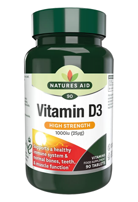 Natures Aid Vitamin D3 1000iu (25ug) 90 tabs