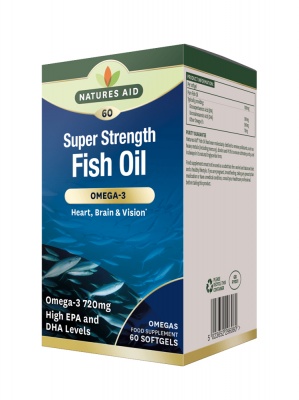 Natures Aid Super Strength Fish Oils 60 softgels