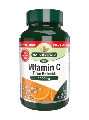 Natures Aid Vitamin C Time Release 1000mg 120 tabs (90+30 Free)