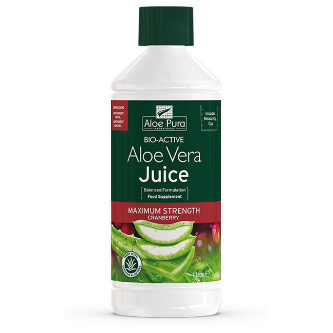 Aloe Pura Aloe Vera Juice Maximum Strength Cranberry 1L - Natural Health  Products