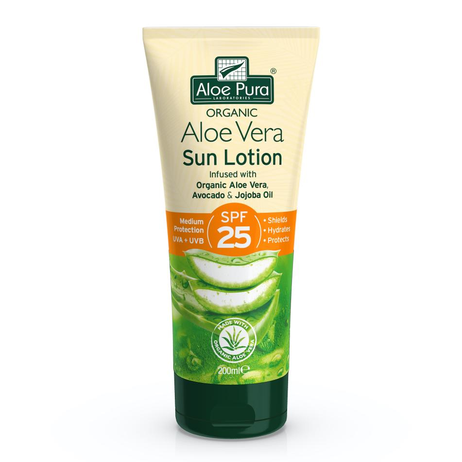 Aloe Pura Aloe Vera Sun Lotion SPF25 200ml - Natural Health Products