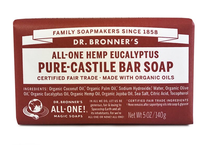 Dr Bronners Eucalyptus Pure Castile Soap Bar 140g