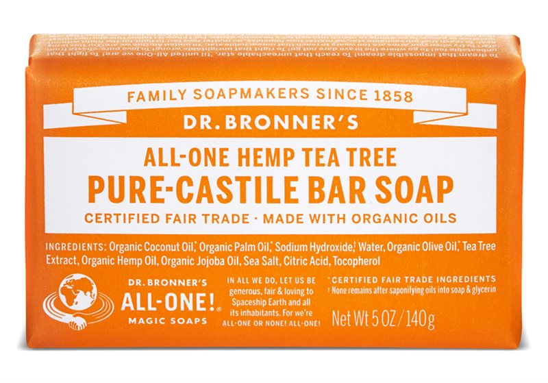 Dr Bronners Tea Tree Pure Castile Soap Bar 140g