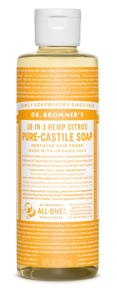 Dr Bronners Citrus Orange Castile Liquid Soap 60ml