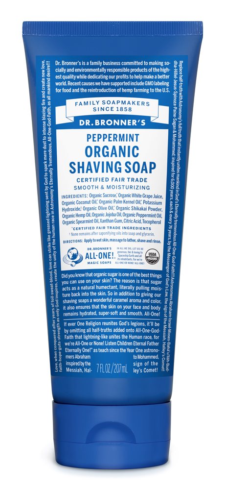 Dr Bronners Peppermint Organic Shaving Soap 207ml