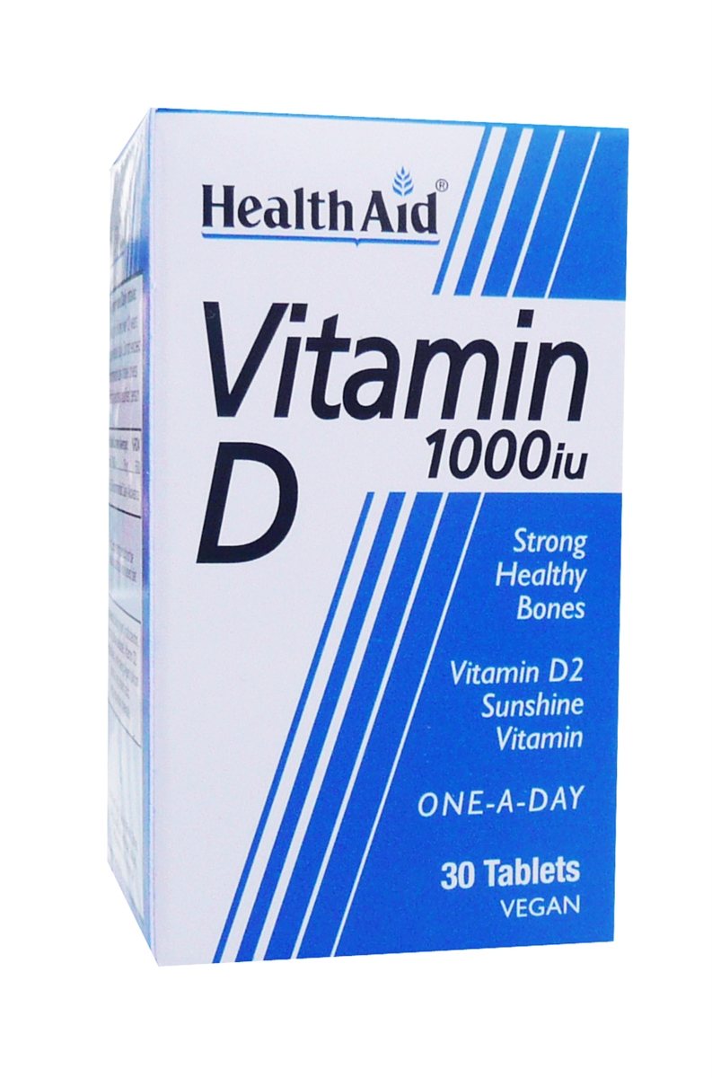 Health Aid Vitamin D 1000iu 30 tabs - Natural Health Products
