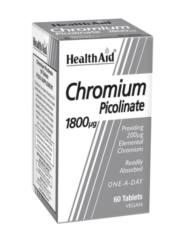 Health Aid Chromium Picolinate 1800ug 60 vtabs