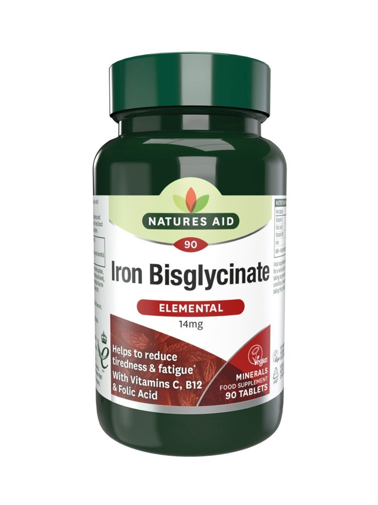 Natures Aid Iron Bisglycinate 90 tabs