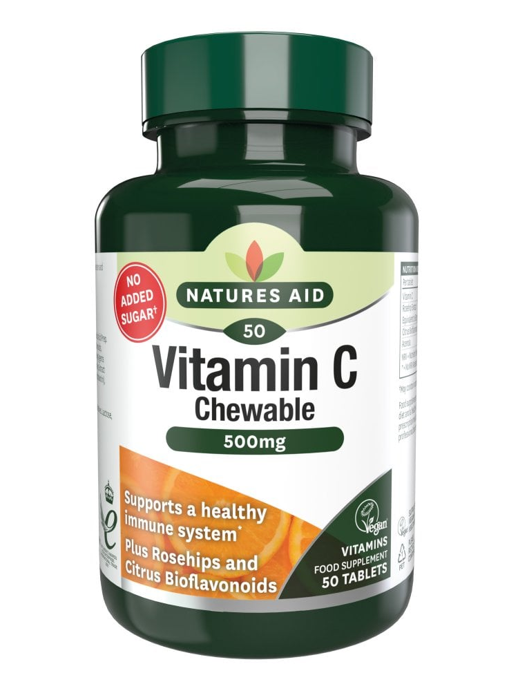 Natures Aid Vitamin C Chewable 500mg 50 tabs