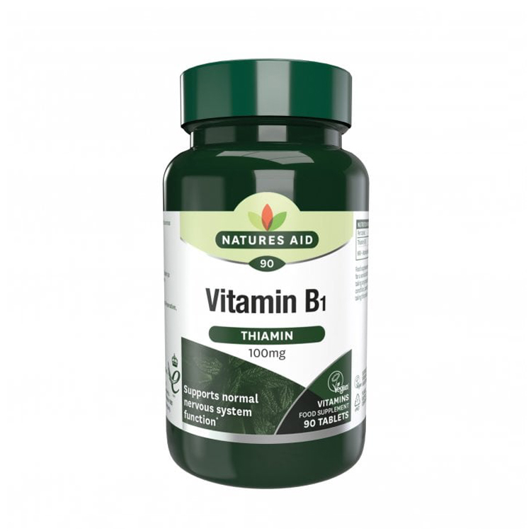 Natures Aid Vitamin B1 100Mg Thiamine Tablets - High Strength Food