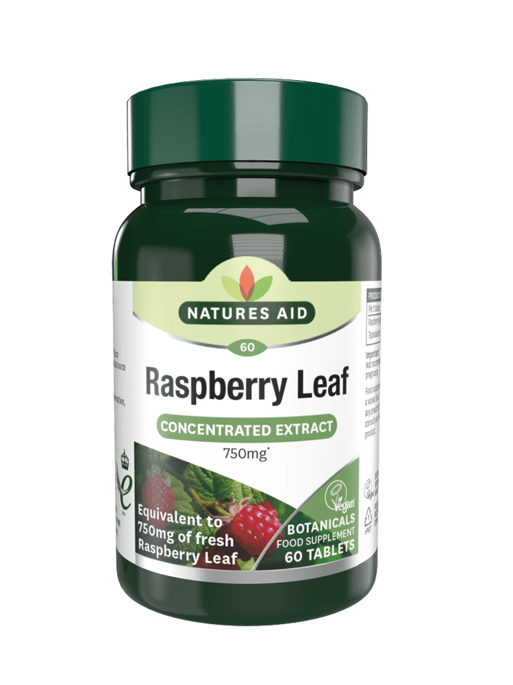 Natures Aid Raspberry Leaf 750mg 60 tabs