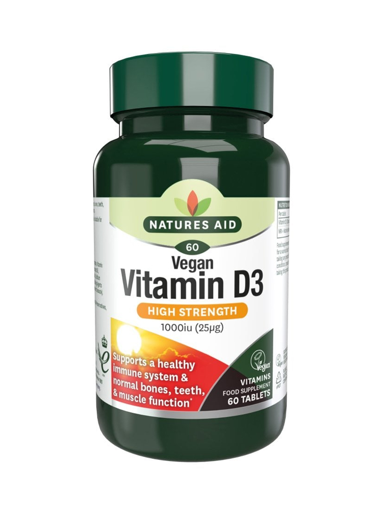 Natures Aid Vegan Vitamin D3 1000iu 60 tabs