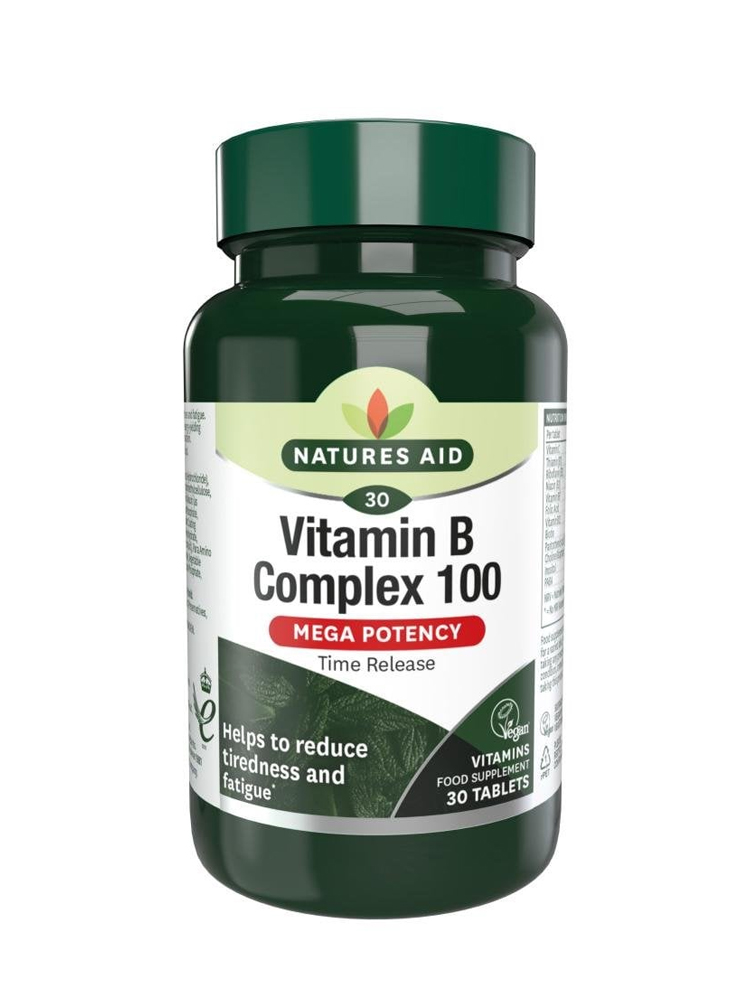 Natures Aid Vitamin B Complex 100 Time Release 30 Tabs