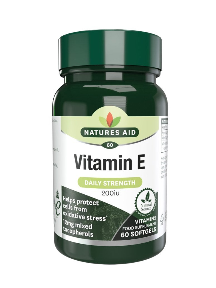 Natures Aid Vitamin E (Natural) 200iu 60 caps