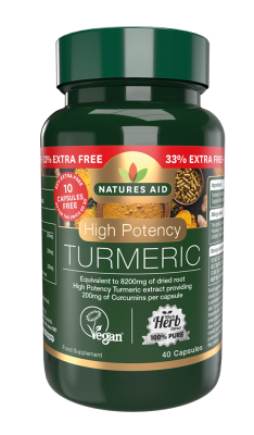 Natures Aid Turmeric 8200mg 40 caps (30+10 Free)