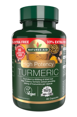 Natures Aid Turmeric 8200mg 80 caps (60+20 Free)